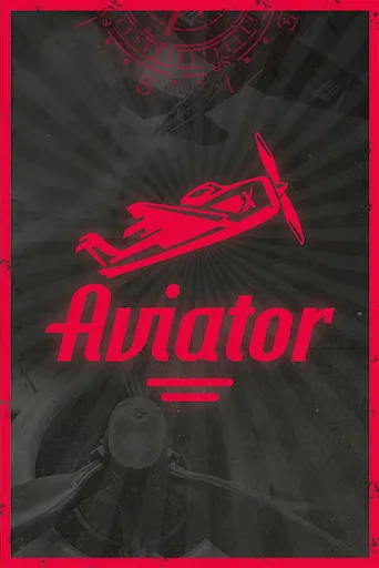 The game title 'Aviator' in glowing red text with a matching red airplane icon above it, on a dark grey background.